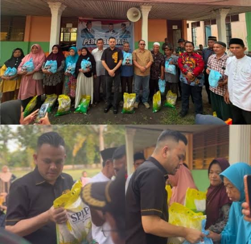 Bukan Sekadar Seremoni Pebriyan Winaldi Bagikan 100 Paket Sembako dan 100 Karung Beras untuk Warga Siak Hulu
