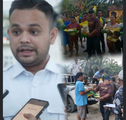 PT Green Palma Salurkan 1 Ton Beras dan 1 Ton Minyak Goreng untuk Warga Dusun Durian Tandang, Desa Kulau, Kecamatan Tambang