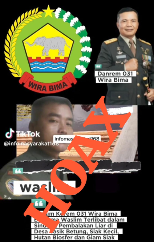 Korem 031/WB Ancam Laporkan Oknum Wartawan Penyebar Hoaks