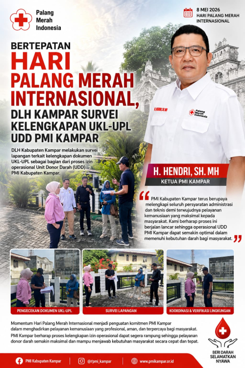 Bertepatan Hari Palang Merah Internasional, DLH Kampar Survei Kelengkapan UKL-UPL UDD PMI