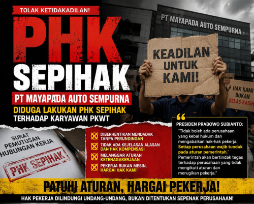 Diduga PHK Sepihak Karyawan PKWT, PT Mayapada  Sempurna Disorot Pekerja