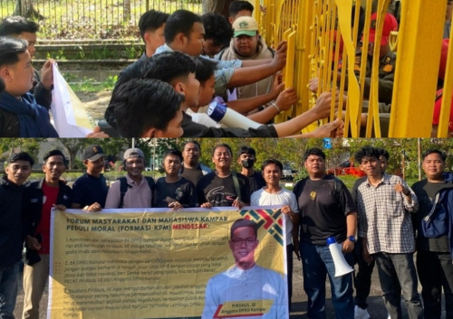 Demo Formasi KPM di DPRD Kampar, Massa Aksi Desak BK DPRD Segera Tindak Lanjuti Dugaan Masalah Zinah dan Perselingkuhan Dewan P