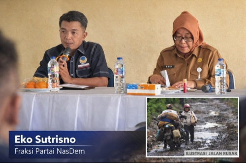 Jalan Rusak Rakit Godang Domo Disorot, Eko Sutrisno Gerakkan Perusahaan Turun Tangan