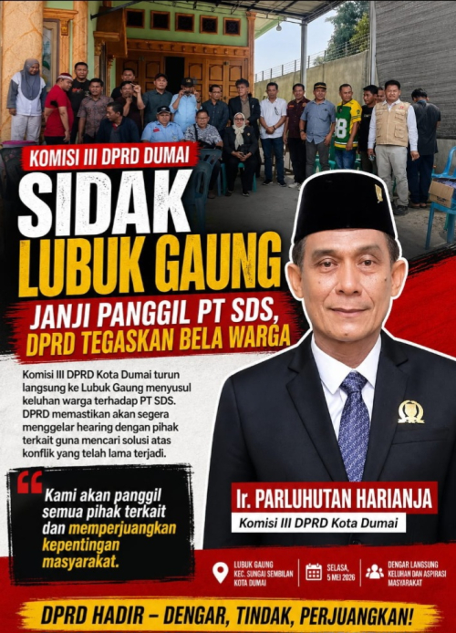 Komisi III DPRD Dumai Sidak Lubuk Gaung, Janji Panggil PT SDS dan Perjuangkan Warga