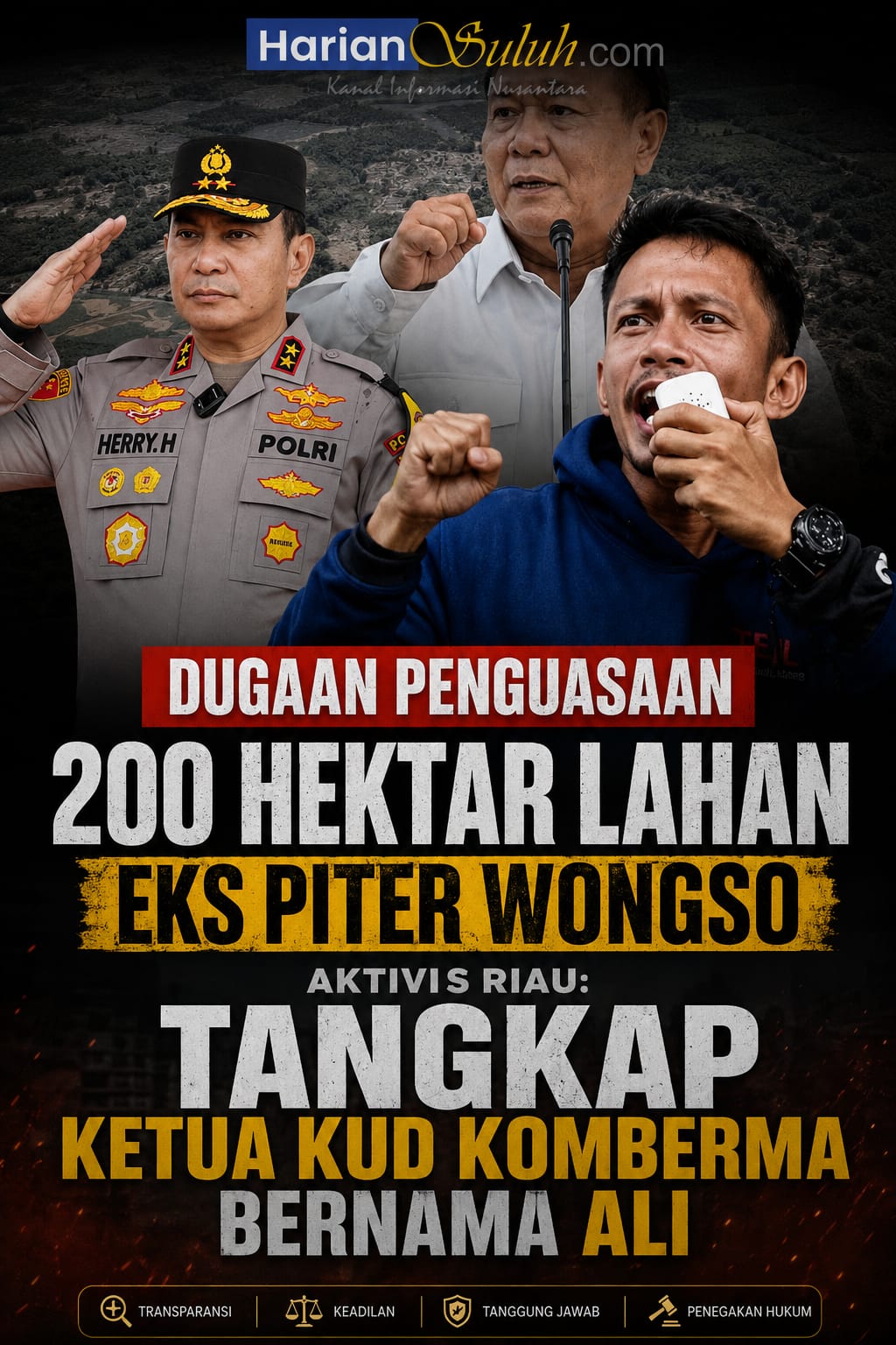 Dugaan Penguasaan 200 Hektar lahan Eks Piter Wongso, Aktivis Riau: Tangkap Ketua KUD Komberma  Bernama Ali