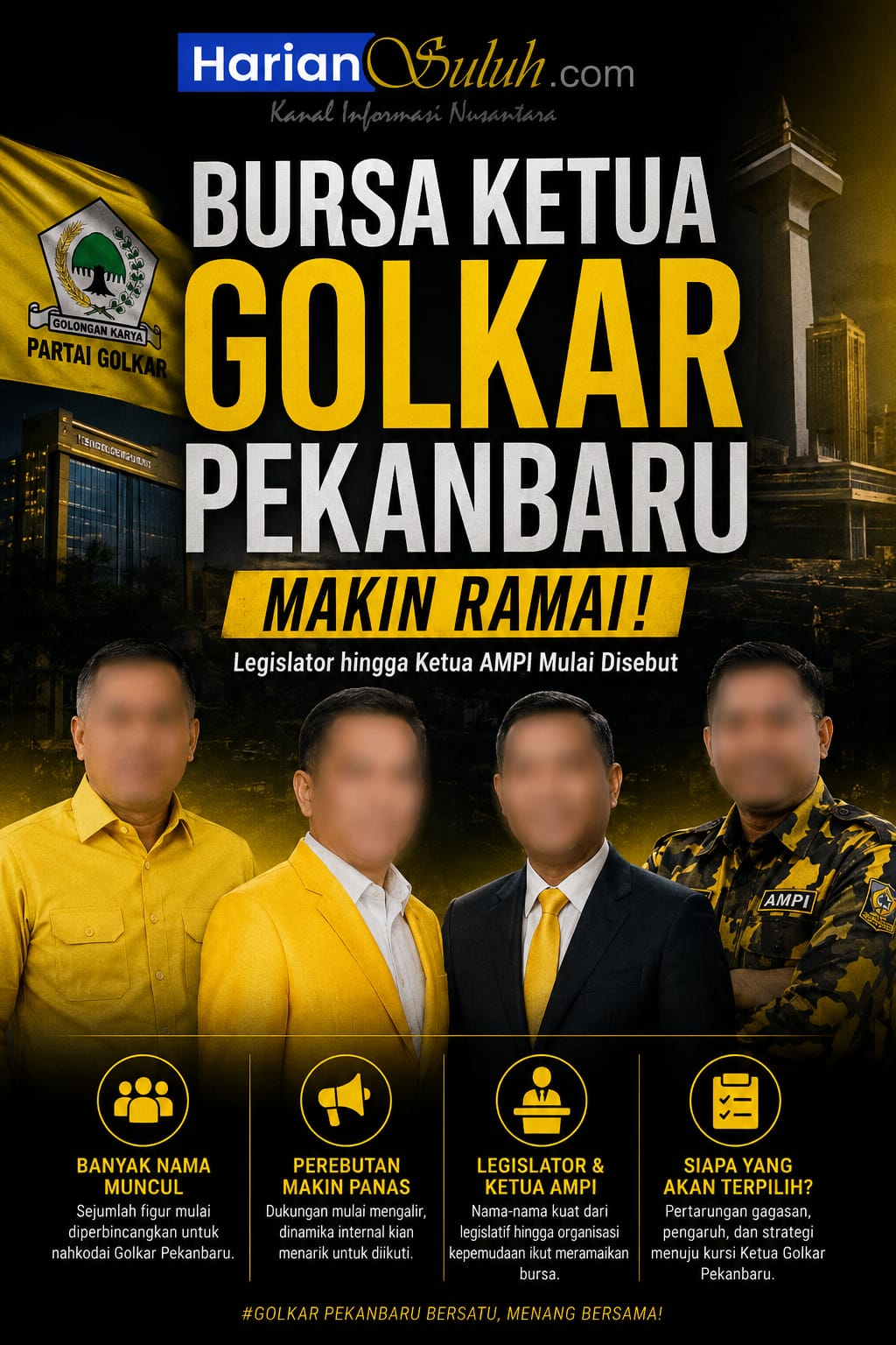 Bursa Ketua Golkar Pekanbaru Makin Ramai, Legislator hingga Ketua AMPI Mulai Disebut