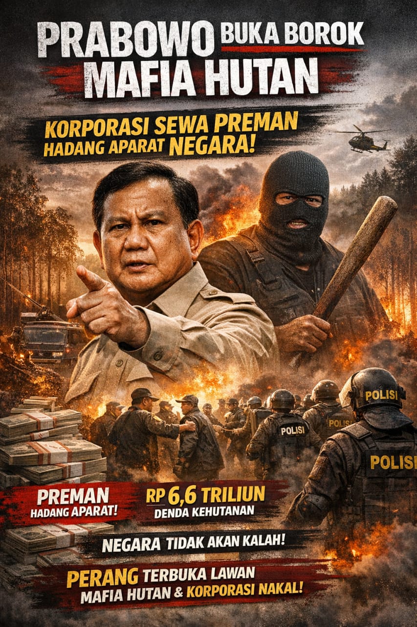 Prabowo Buka Borok Mafia Hutan: Korporasi Sewa Preman Hadang Aparat Negara