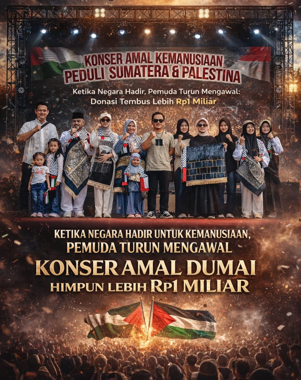 Ketika Negara Hadir untuk Kemanusiaan, Pemuda Turun Mengawal: Konser Amal Dumai Himpun Lebih Rp1 Miliar