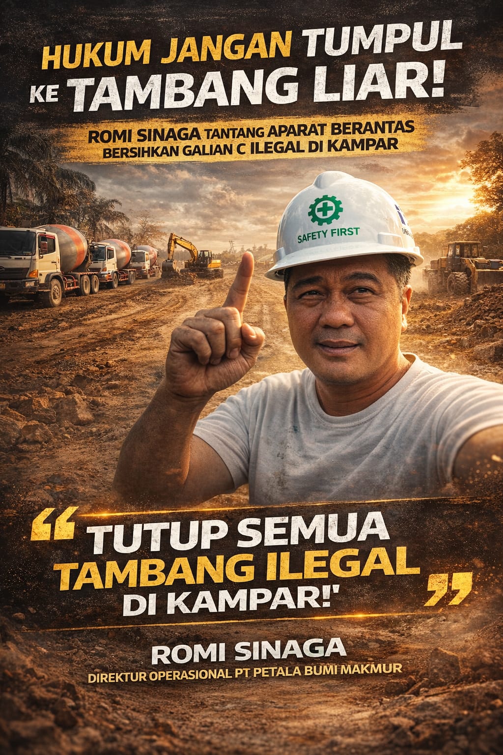 Hukum Jangan Tumpul ke Tambang Liar!  Romi Sinaga Tantang Aparat Bersihkan Galian C Ilegal di Kampar