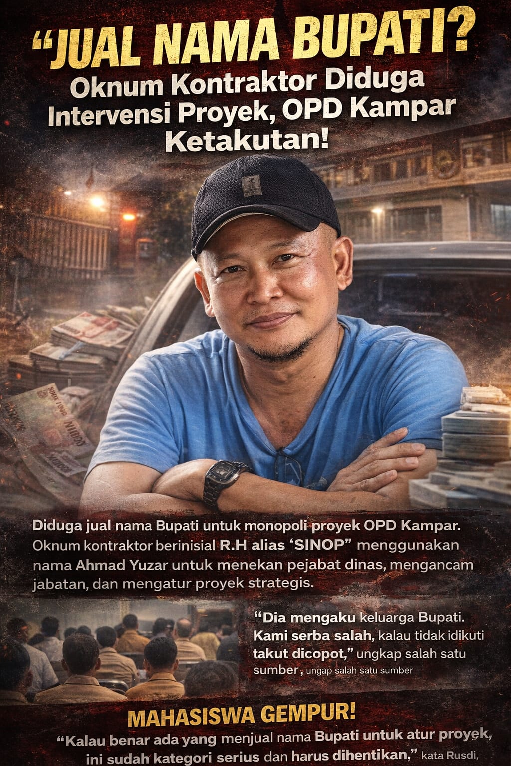 Diduga Bawa-bawa Nama Bupati, Oknum Kontraktor Resahkan OPD Kampar