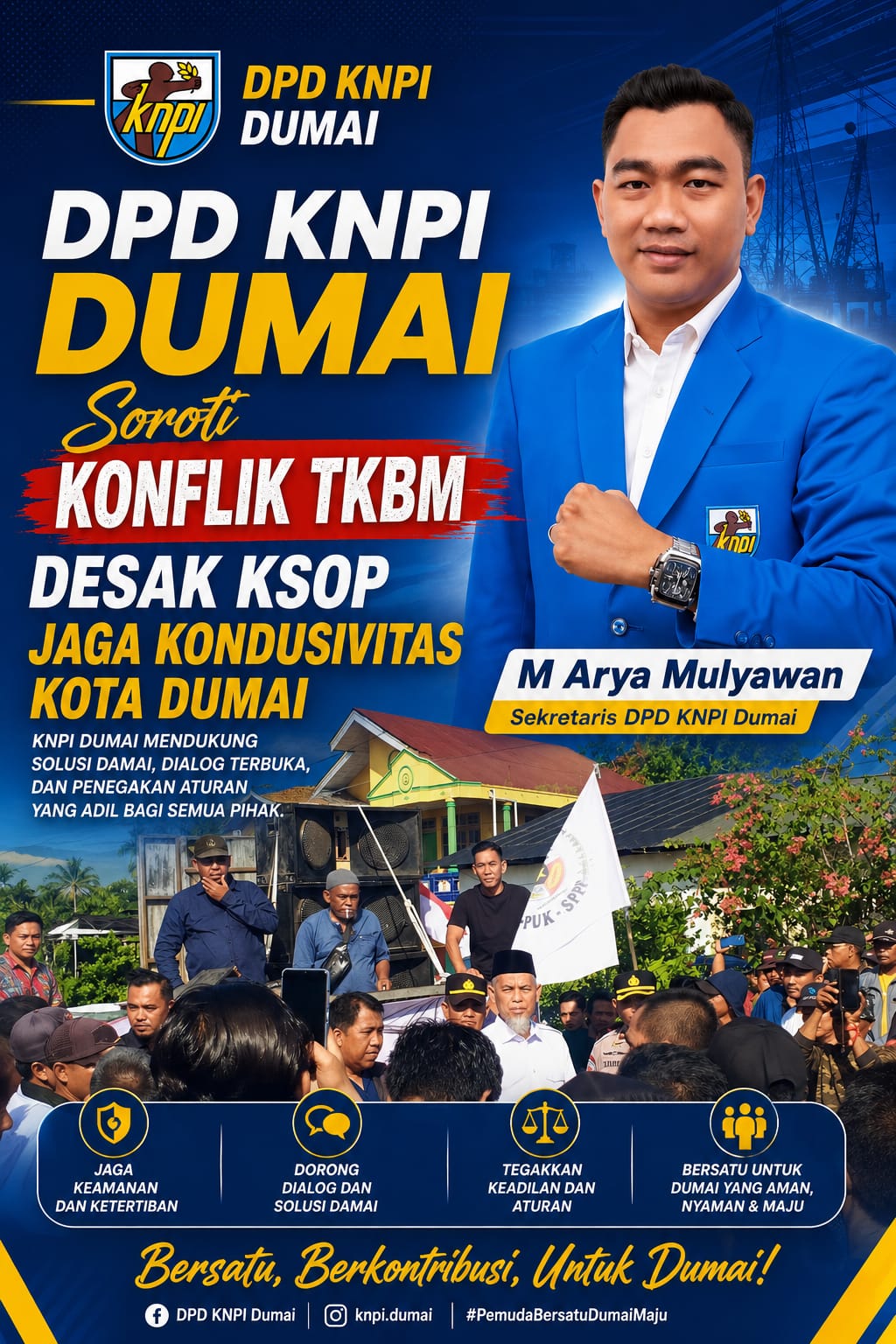 DPD KNPI Dumai Soroti Konflik TKBM, Desak KSOP jaga Kondusivitas Kota Dumai
