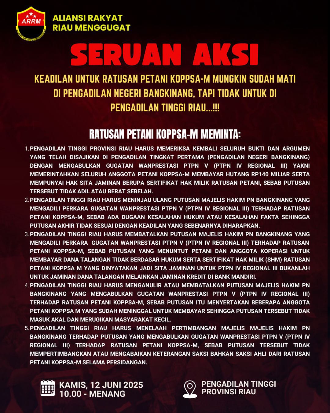 Jaga Semangat Petani, Pengurus Koppsa-M Jelaskan Soal Upaya Hukum Banding