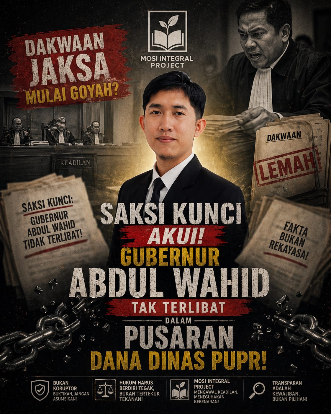 Dakwaan Jaksa Mulai Goyah,  Saksi Kunci Akui Gubernur Abdul Wahid Tak Terlibat dalam Pusaran Dana Dinas PUPR