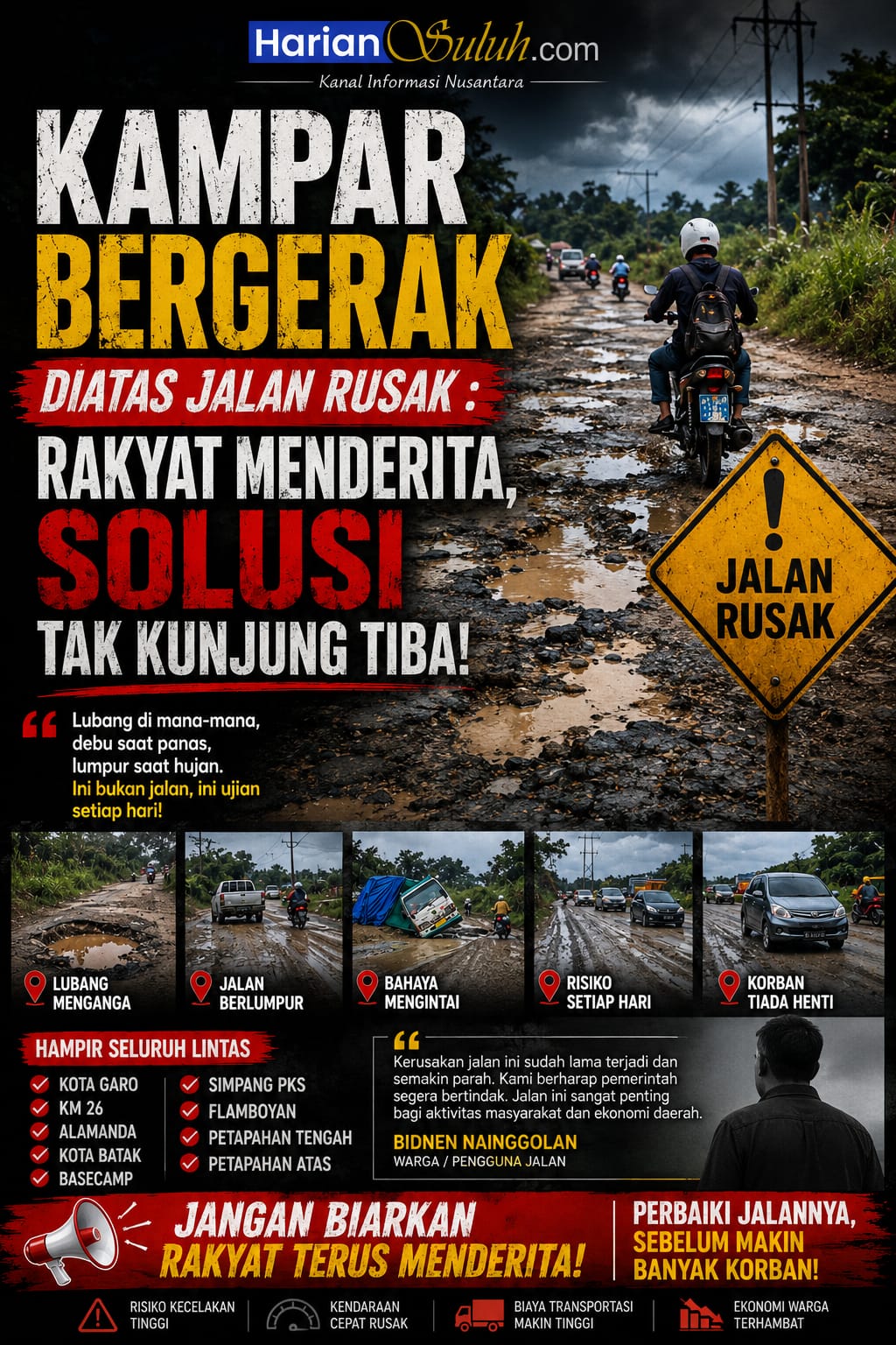 Lubang Menganga di Mana-Mana, Siapa Bertanggung Jawab atas Rusaknya Jalan Ini?
