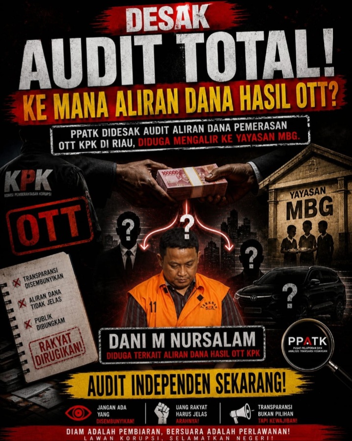 Desakan Audit: Menguat :Dugaan Dana OTT KPK Riau Mengalir ke Yayasan MBG